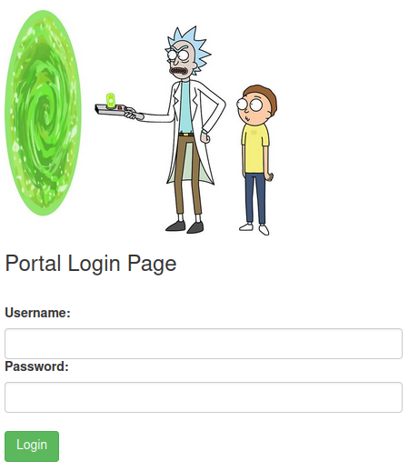 Portal login page